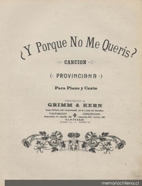 ¿Y porque no me queris? : canción (provinciana) para piano y canto