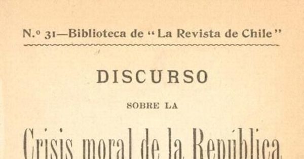 Discurso sobre la crisis moral de la República