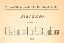Discurso sobre la crisis moral de la República