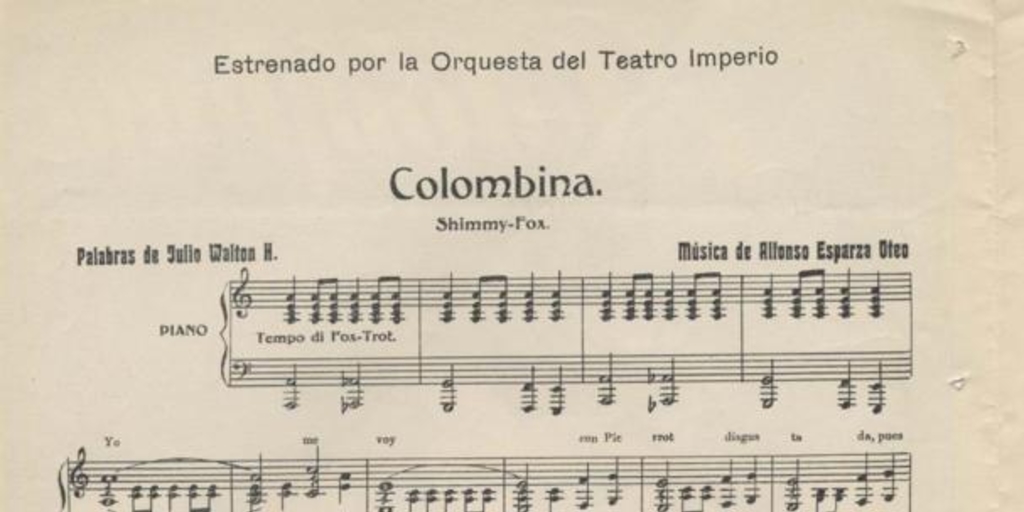 Colombina : estrenado por la orquesta del teatro Imperio