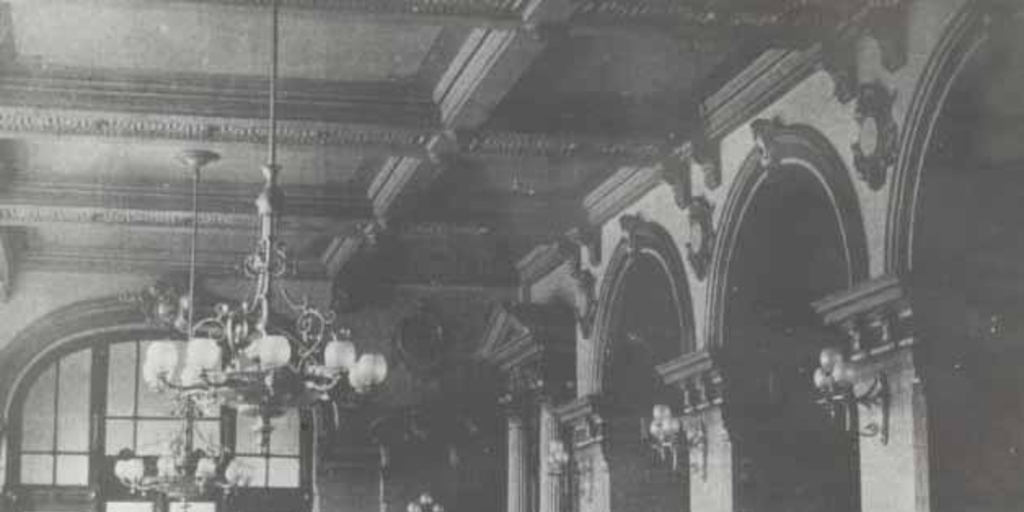 Foyer del segundo Teatro Municipal Victoria, 1895