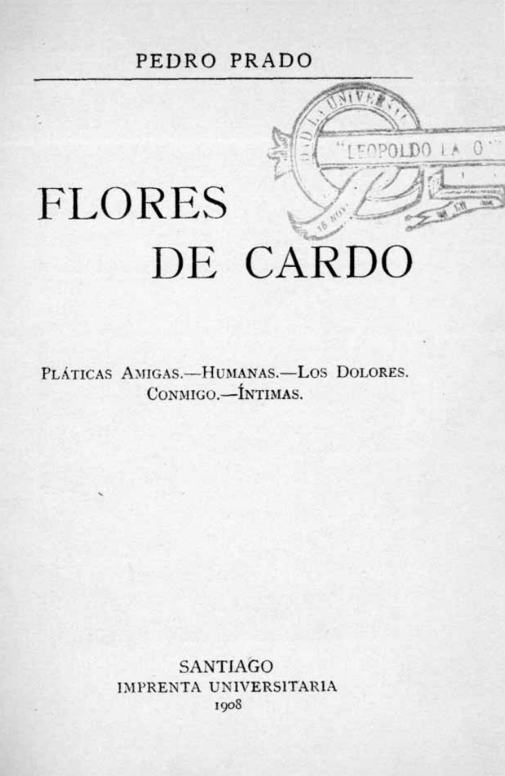 Flores de cardo. Pláticas amigas. Humanas. Los dolores. Conmigo. Íntimas