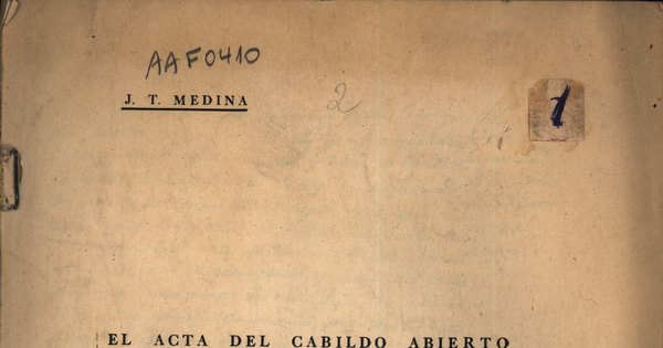 El acta del cabildo abierto del 18 de septiembre de 1810.