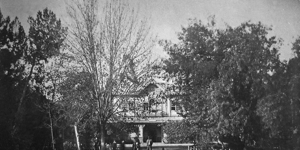 Parque Cousiño: laguna y restaurante, Santiago, 1913