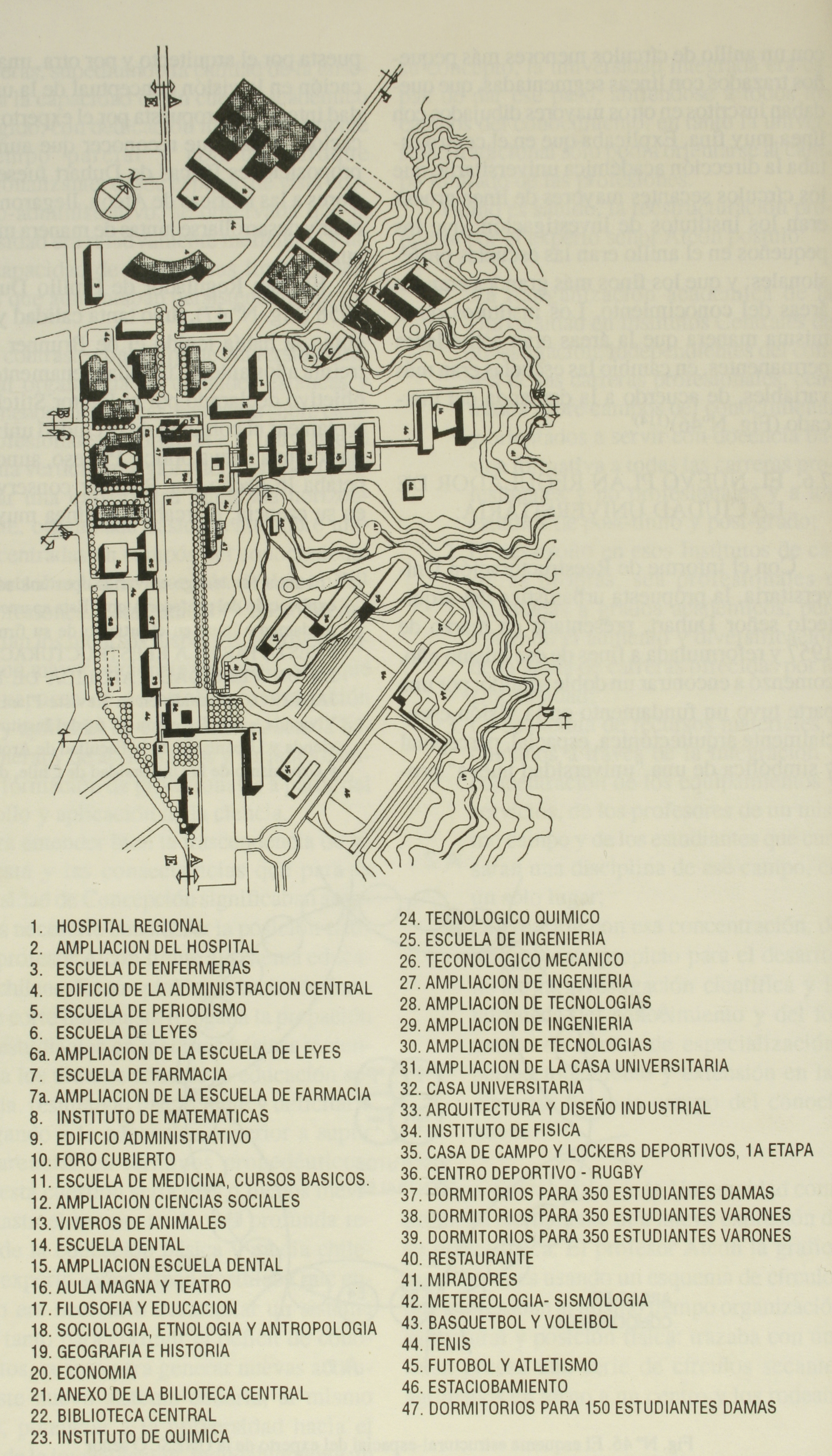 Esquema del Plan Regulador de 1958