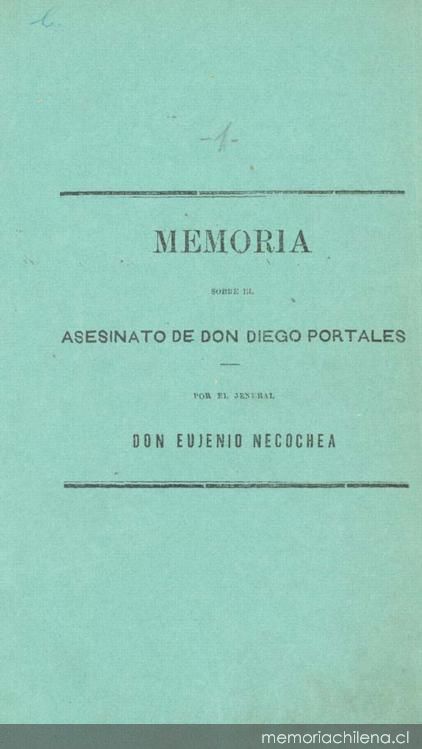 Memoria sobre el asesinato del Ministro Portales