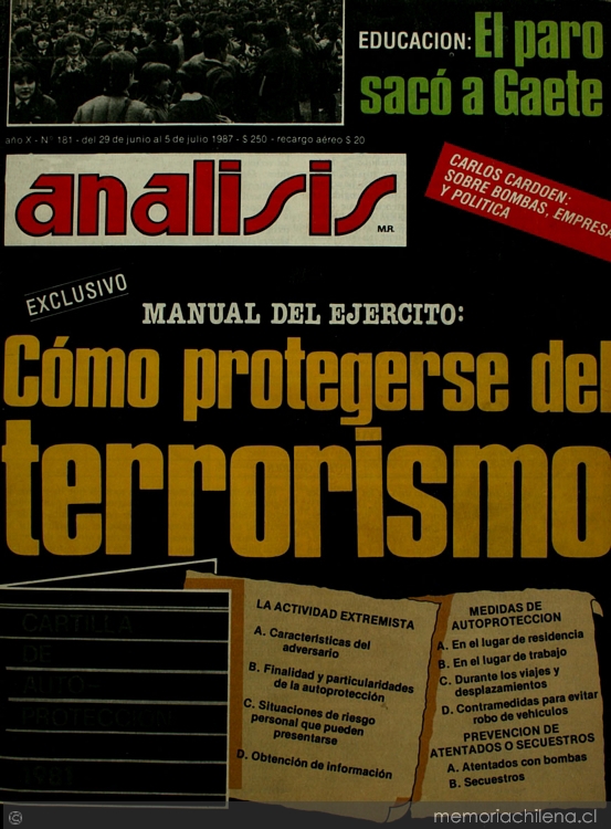 Análisis: n° 181-193, julio a septiembre de 1987