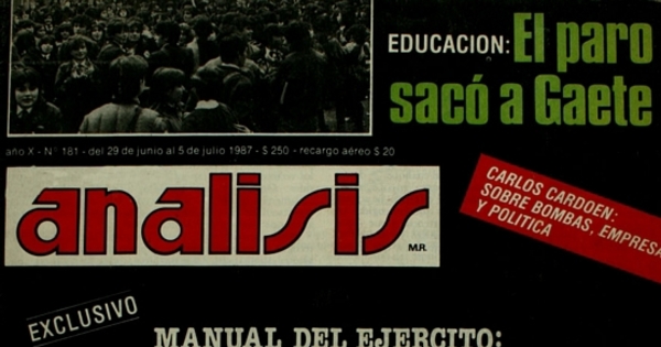 Análisis: n° 181-193, julio a septiembre de 1987