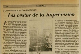 Contaminación en Santiago: los costos de la imprevisión
