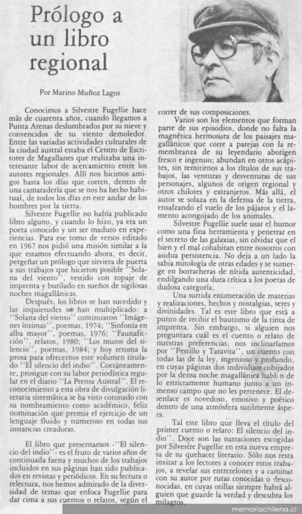 Prólogo a un libro regional