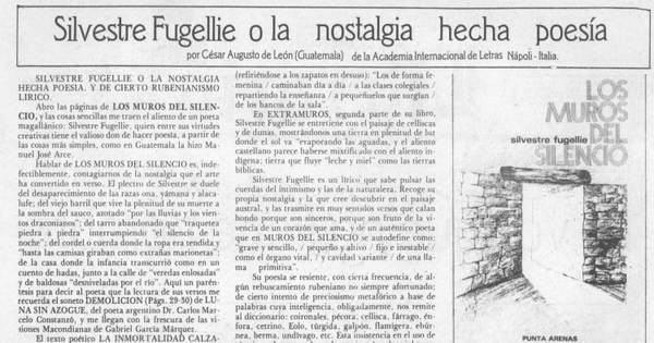 Silvestre Fugellie o la nostalgia hecha poesía