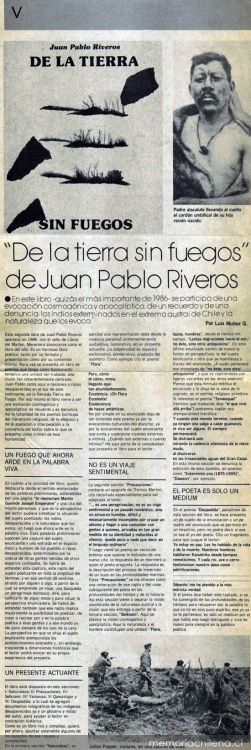 De la tierra sin fuegos de Juan Pablo Riveros