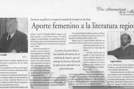 Aporte femenino a la literatura regional