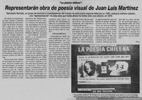 Representarán obra de poesía visual de Juan Luis Martínez