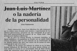 Juan Luis Martínez o la nadería de la personalidad