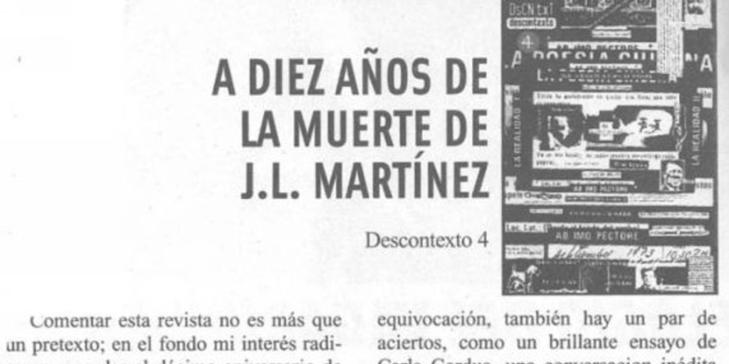 A diez años de la muerte de J. L. Martínez
