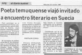 Poeta temuquense viajó invitado a encuentro literario en Suecia