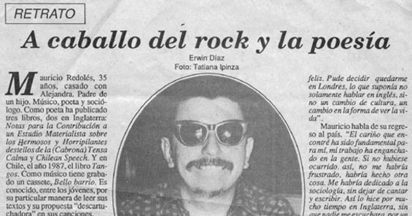 A caballo del rock y la poesía