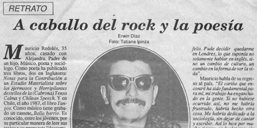 A caballo del rock y la poesía