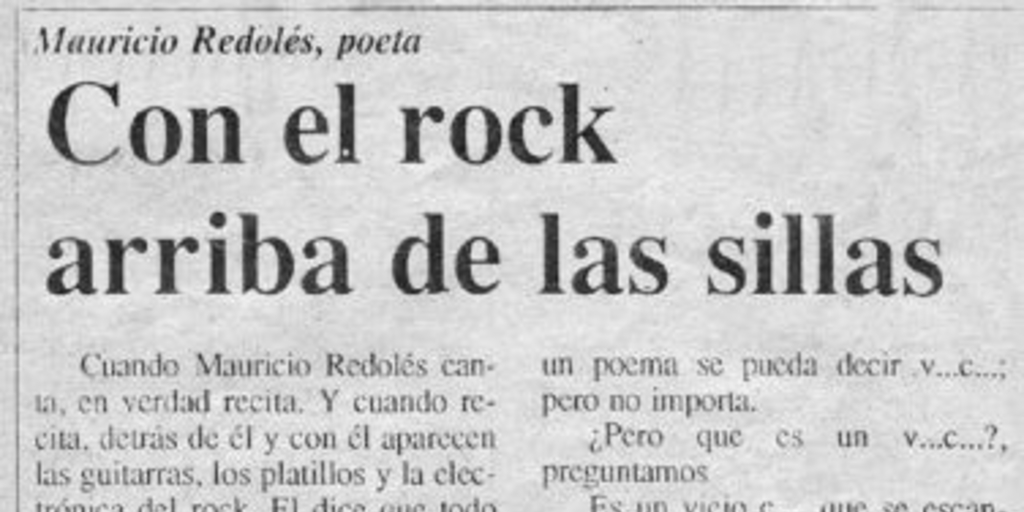 Con el rock arriba de las sillas