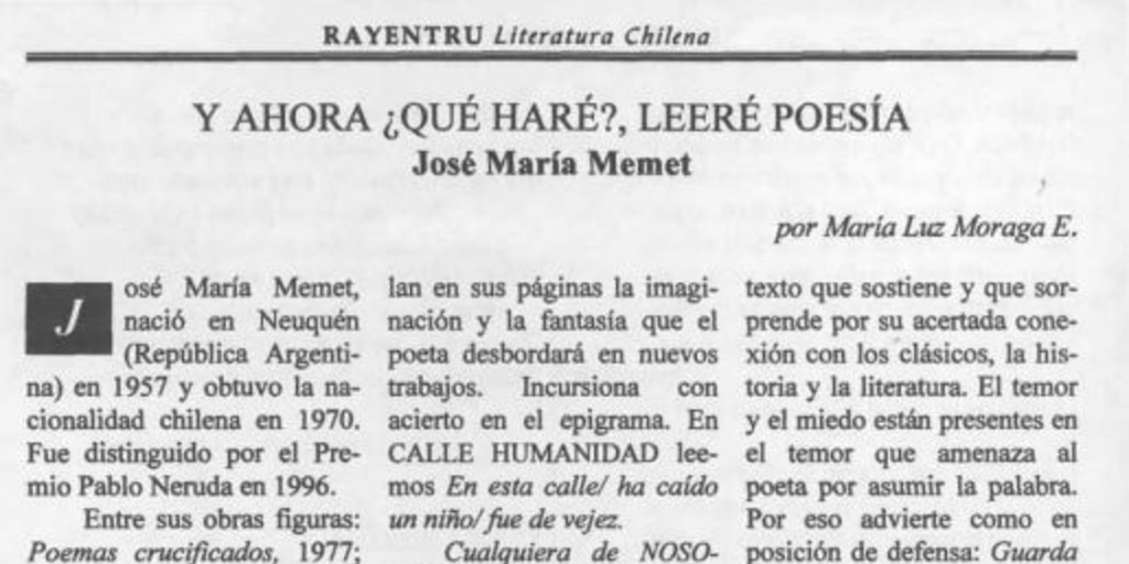 Y ahora qué haré?, leeré poesía