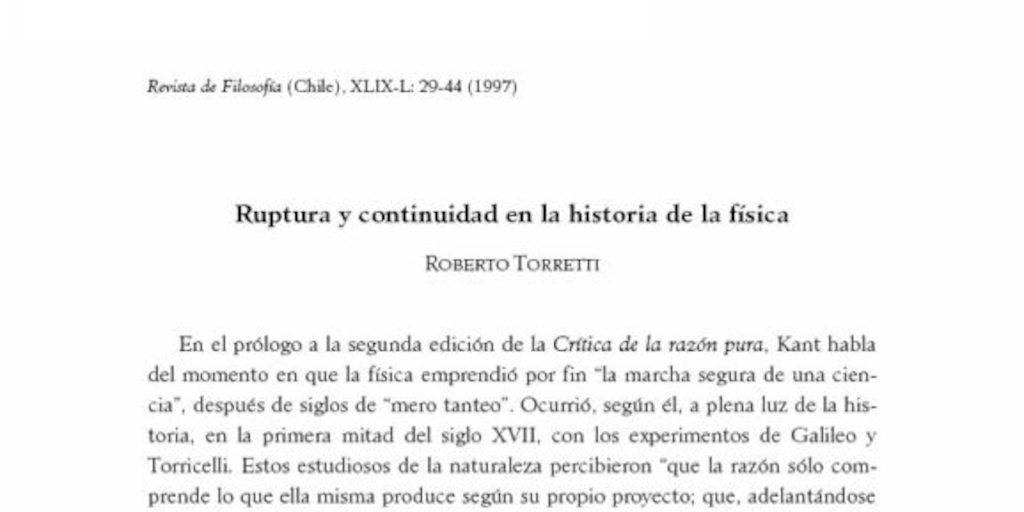 Ruptura y continuidad en la historia de la física