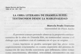 La obra literaria de Diamela Eltit, testimonios desde la marginalidad