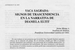 Vaca sagrada : signos de trascendencia en la narrativa de Diamela Eltit