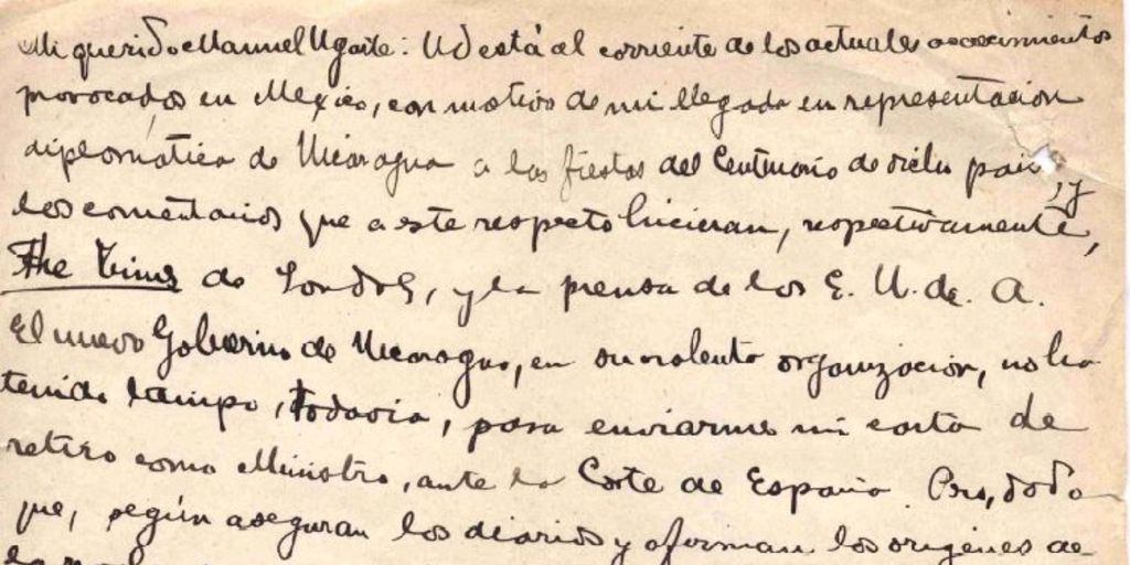 [Carta], c.1898 Argentina? <a> Manuel Ugarte [manuscrito]