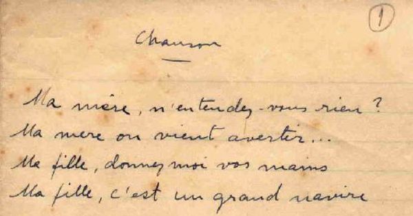 Chanson [manuscrito]