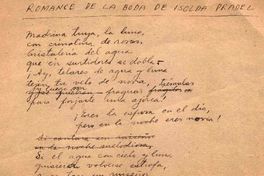 Romance de la boda de Isolda Pradel : [manuscrito]