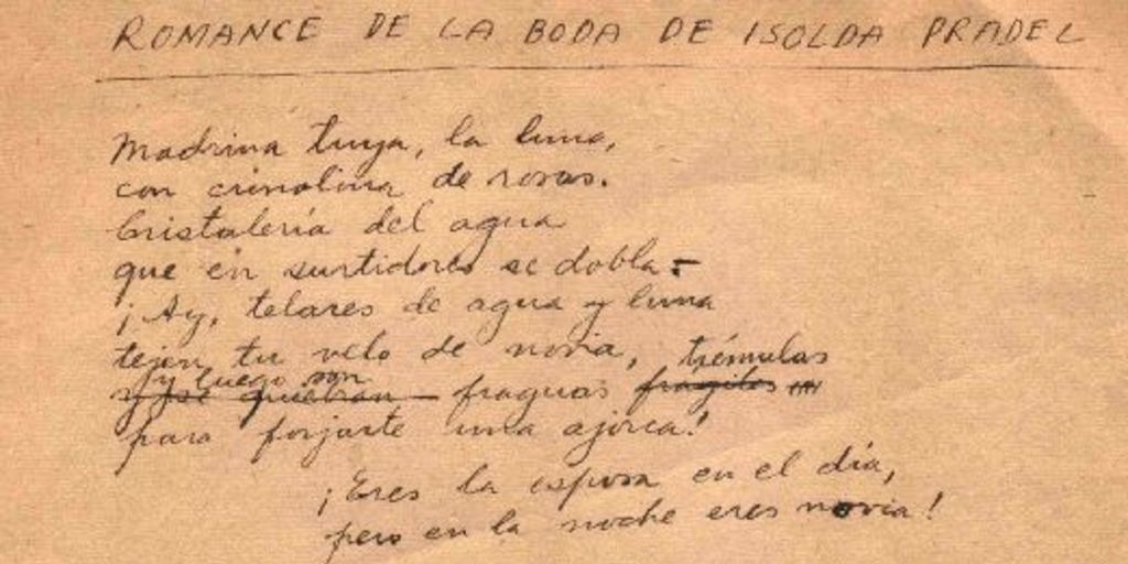 Romance de la boda de Isolda Pradel : [manuscrito]