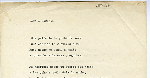 Carta a Mariana [manuscrito]