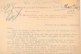 [Carta], 1889 dic. El Salvador <a> José Manuel Balmaceda