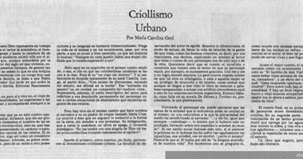 Criollismo urbano