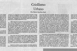 Criollismo urbano