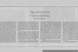 Algo sobre un poeta y la creación poética