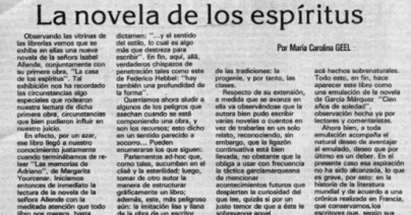 La novela de los espíritus