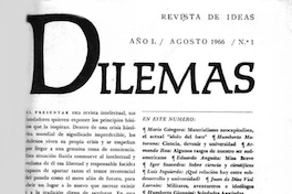 Dilemas : revista de ideas : n° 1, agosto de 1966