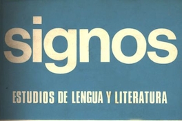 Signos : estudios de lengua y literatura : n° 1, 1967