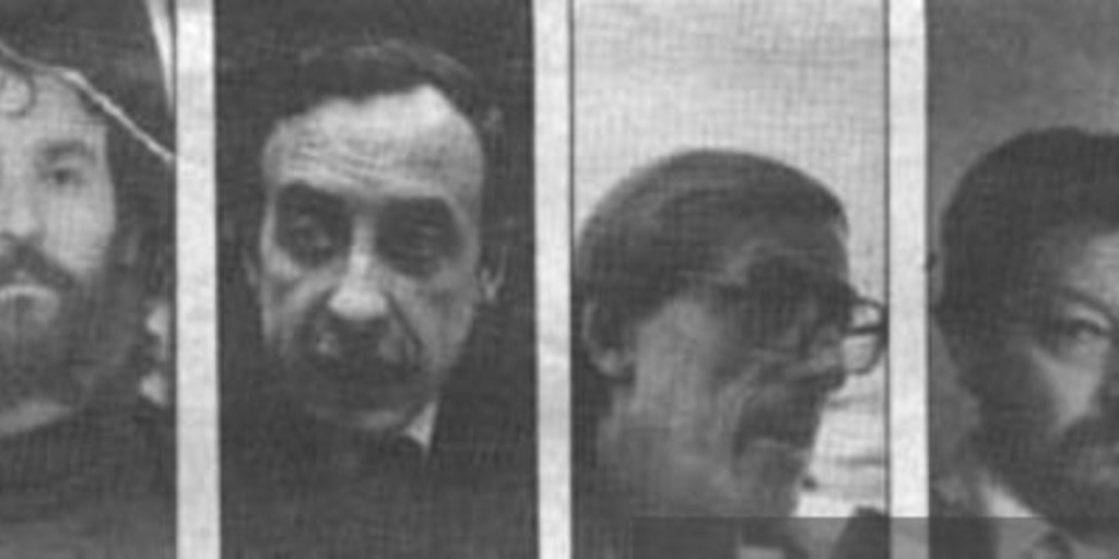 Antonio Skármeta, Claudio Bertoni, Gonzalo Millán, Ariel Dorfman, Federico Schopf y Oscar Hahn, 1987