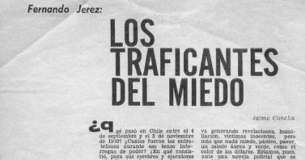 Los traficantes del miedo