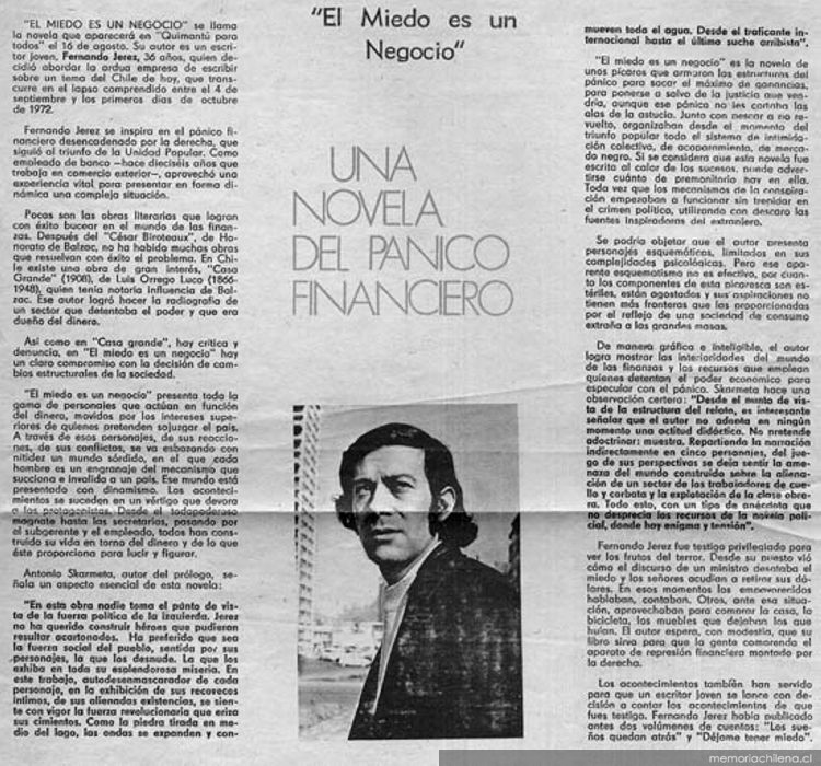 Una novela del pánico financiero