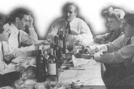 Reunión de pauta de periodistas de revista Ercilla, hacia década 1940