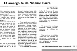 El amargo té de Nicanor Parra