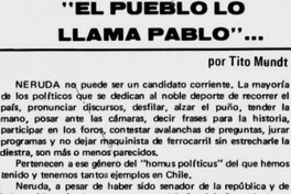 El pueblo lo llama Pablo...