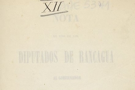 Nota de uno de los diputados de Rancagua al gobernador de aquel departamento