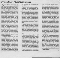 El estilo en Quintín Quintas