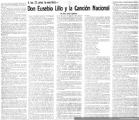 Don Eusebio Lillo y la Canción Nacional : a los 21 años la escribió