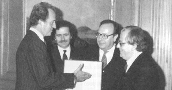 Emilio Filippi junto al rey Juan Carlos de España, 1983